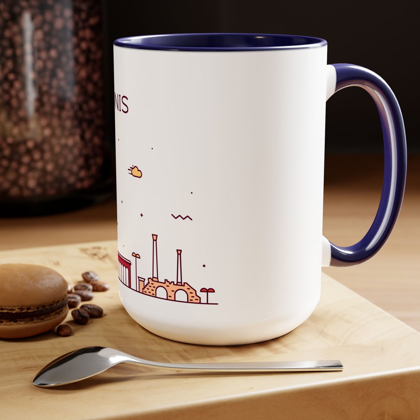 Tunis, Tunisia Coffee Mug - Two-Tone 15oz Size