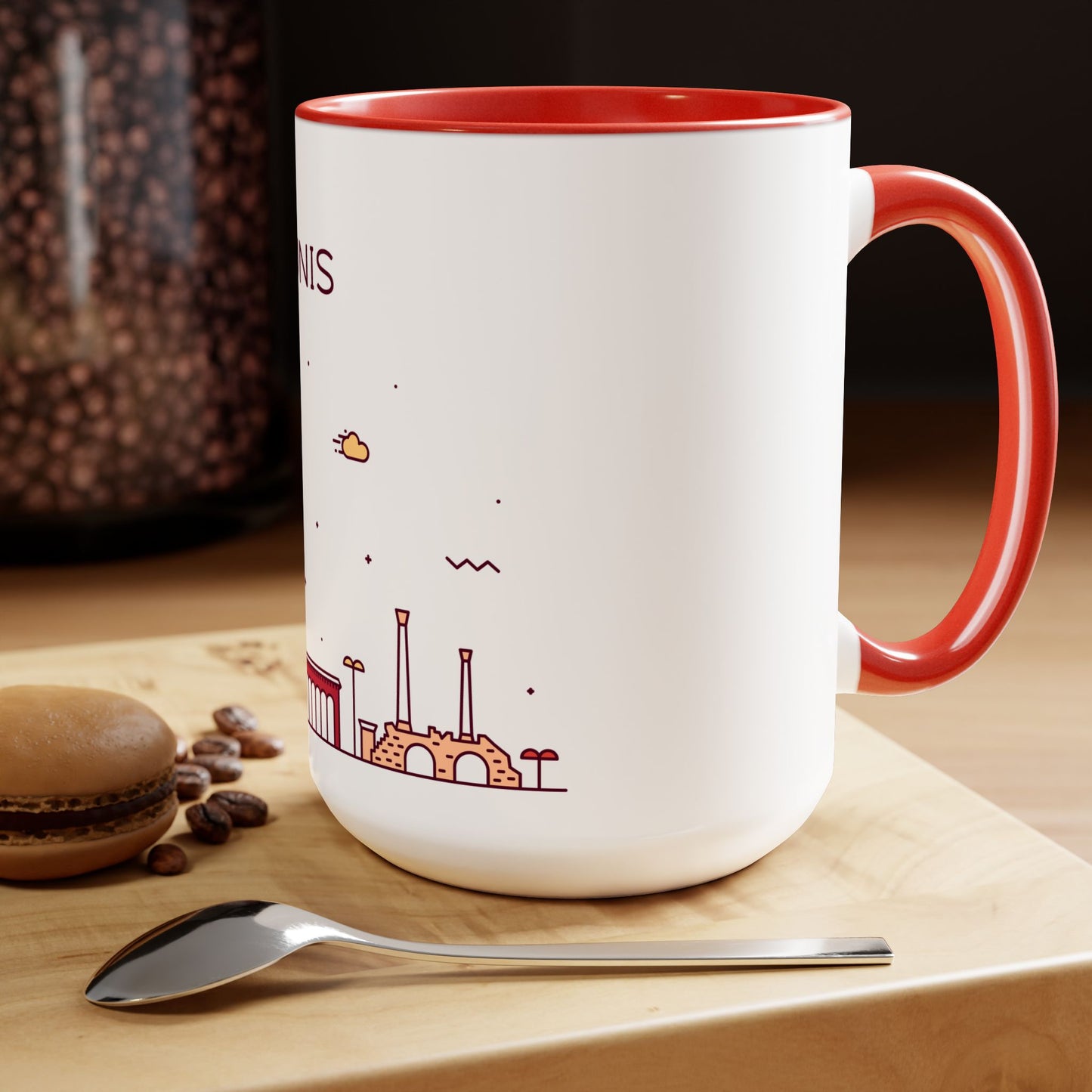 Tunis, Tunisia Coffee Mug - Two-Tone 15oz Size