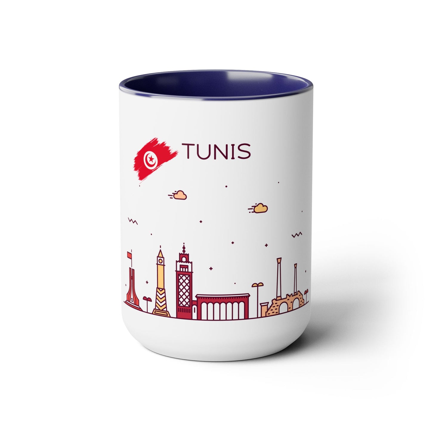Tunis, Tunisia Coffee Mug - Two-Tone 15oz Size