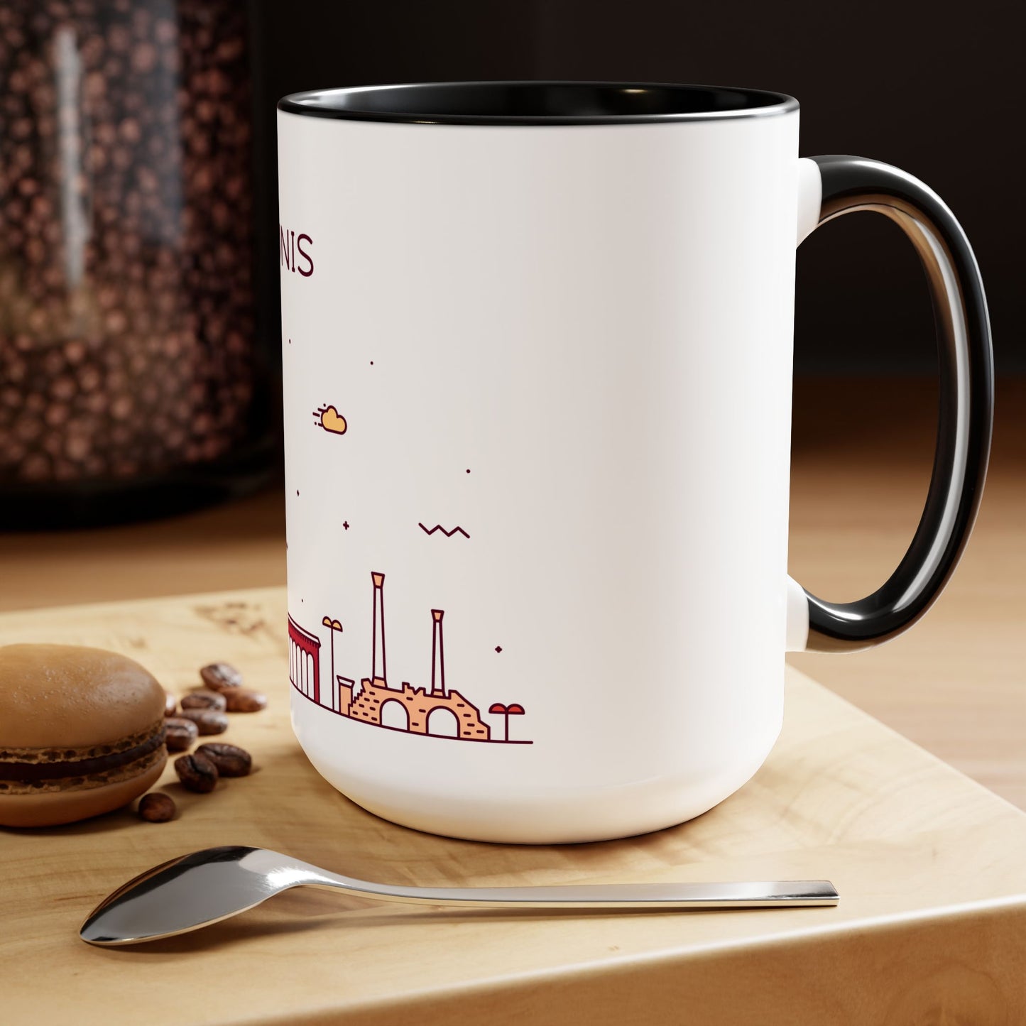 Tunis, Tunisia Coffee Mug - Two-Tone 15oz Size