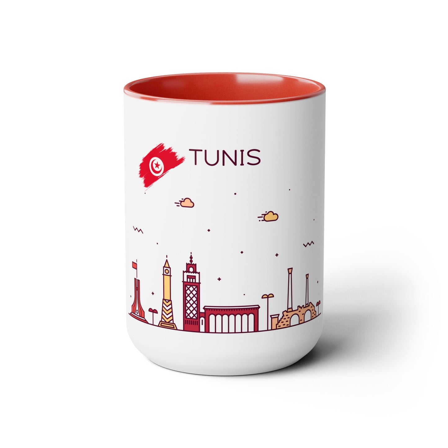 Tunis, Tunisia Coffee Mug - Two-Tone 15oz Size