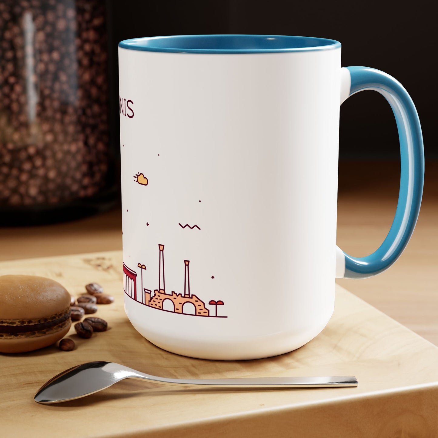 Tunis, Tunisia Coffee Mug - Two-Tone 15oz Size
